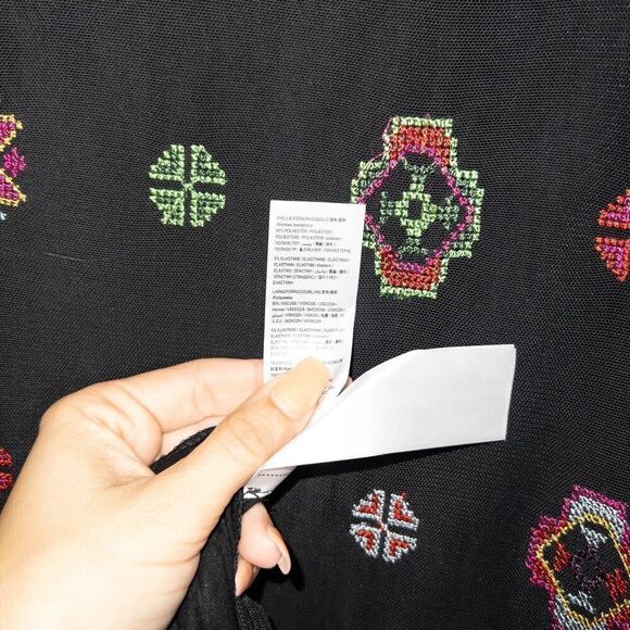 NWT Desigual Black Embroidered Shift Dress Size 46 / 12 US - Picture 11 of 11